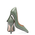 2019 High Heel Women's Pumps Green Leather x19-c041c Ladies Wedding Bride Shoes Heels for women custom